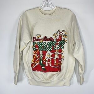20/20 Sport Vintage Dear Santa I Want It All Raglan Sleeve Elf Sweatshirt